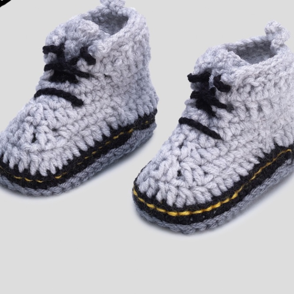 Knitted Baby Booties • Doc Martin Inspired